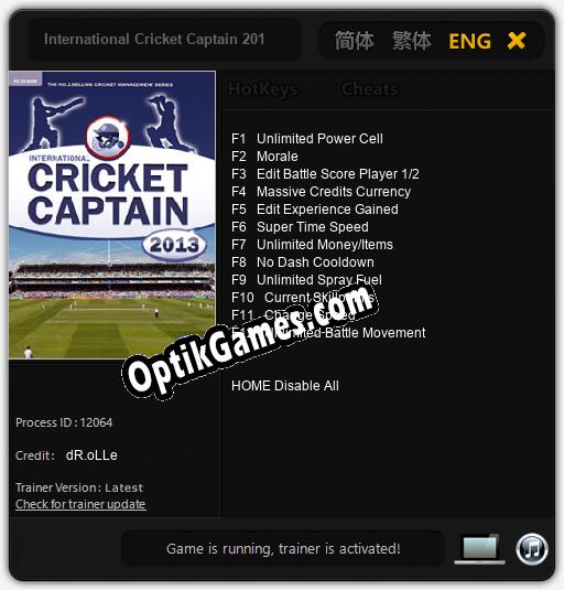 International Cricket Captain 2013: Trainer +12 [v1.8]