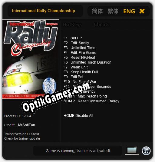 International Rally Championship: Trainer +14 [v1.7]