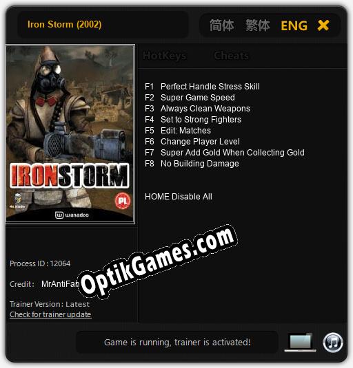 Trainer for Iron Storm (2002) [v1.0.7]