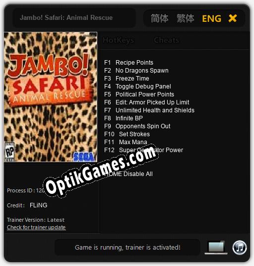 Jambo! Safari: Animal Rescue: Cheats, Trainer +12 [FLiNG]