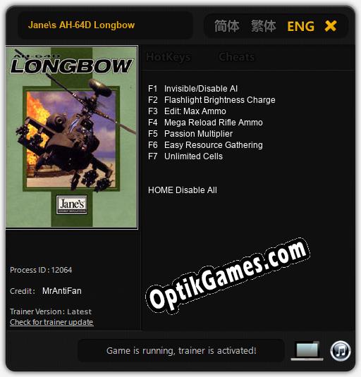 Janes AH-64D Longbow: Trainer +7 [v1.3]