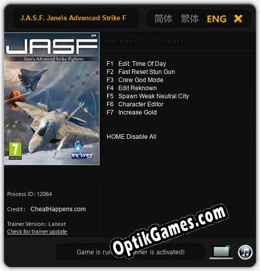 Trainer for J.A.S.F. Janes Advanced Strike Fighters [v1.0.5]