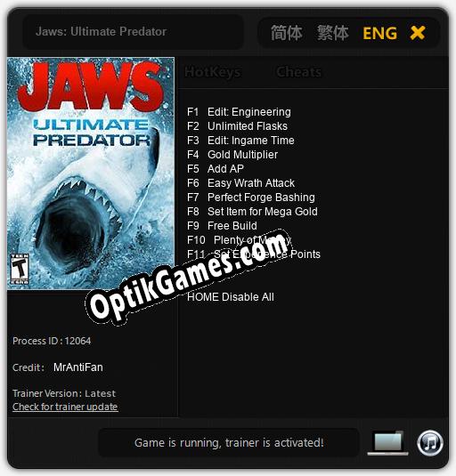 Jaws: Ultimate Predator: Cheats, Trainer +11 [MrAntiFan]