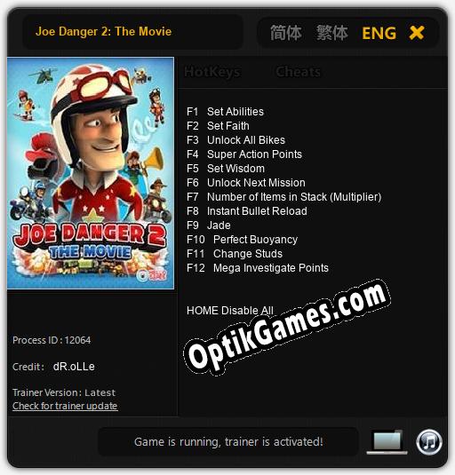 Joe Danger 2: The Movie: Trainer +12 [v1.3]