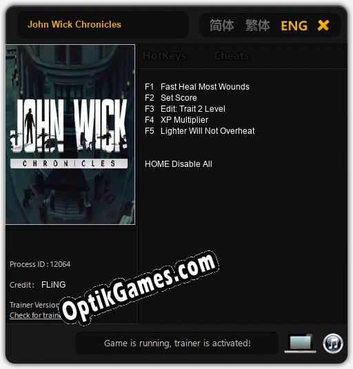 John Wick Chronicles: Trainer +5 [v1.6]