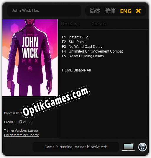 Trainer for John Wick Hex [v1.0.6]