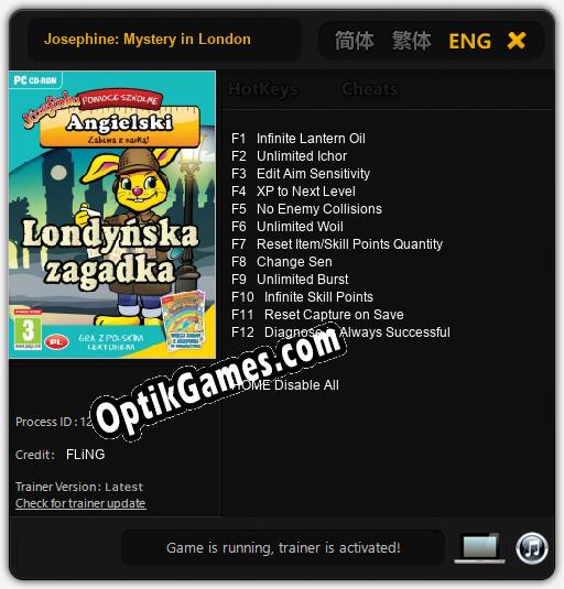 Trainer for Josephine: Mystery in London [v1.0.7]