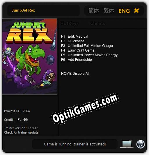 JumpJet Rex: Trainer +6 [v1.4]