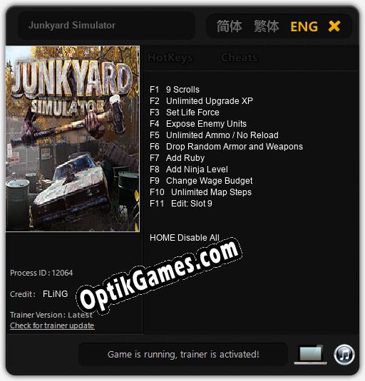Junkyard Simulator: TRAINER AND CHEATS (V1.0.98)