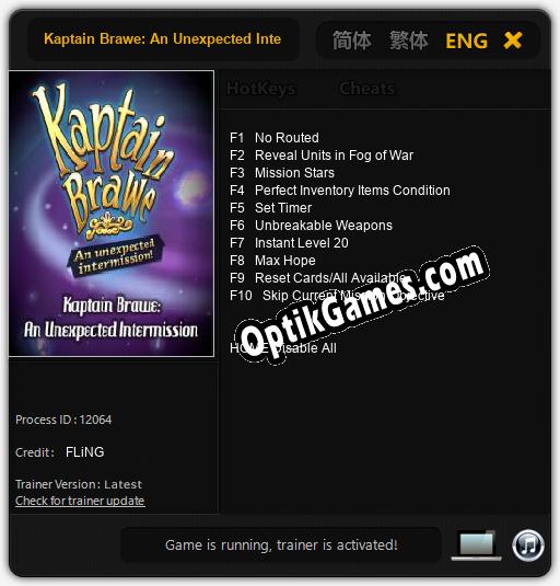 Kaptain Brawe: An Unexpected Intermission!: TRAINER AND CHEATS (V1.0.28)