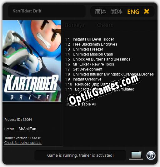 KartRider: Drift: Trainer +11 [v1.1]