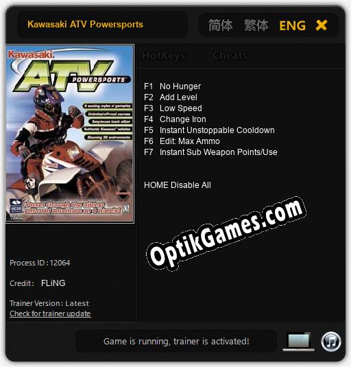 Kawasaki ATV Powersports: TRAINER AND CHEATS (V1.0.63)