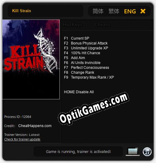 Kill Strain: TRAINER AND CHEATS (V1.0.97)