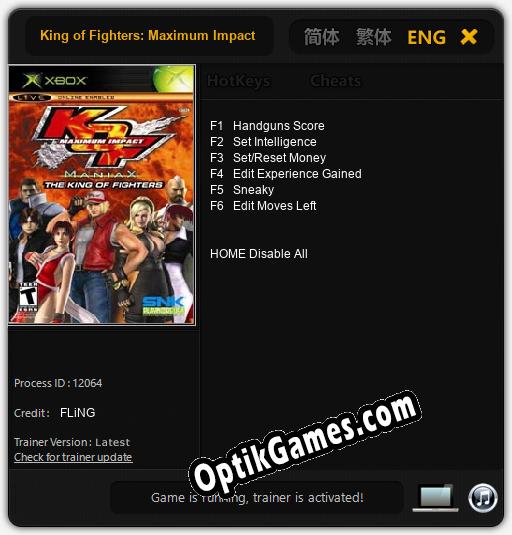 King of Fighters: Maximum Impact Maniax: TRAINER AND CHEATS (V1.0.53)