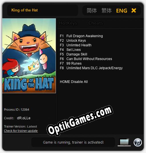 King of the Hat: TRAINER AND CHEATS (V1.0.11)