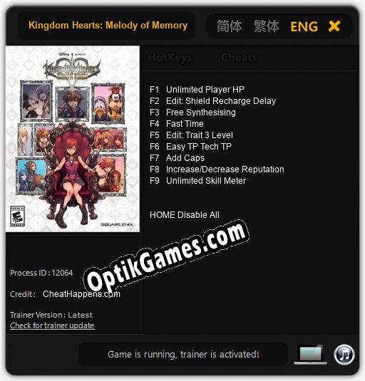Kingdom Hearts: Melody of Memory: Trainer +9 [v1.9]