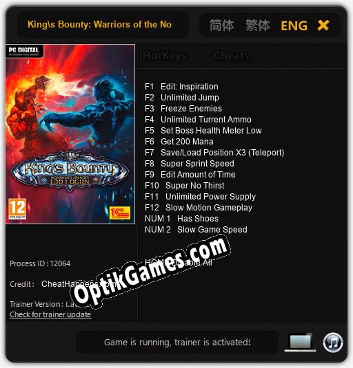 Kings Bounty: Warriors of the North Ice and Fire: TRAINER AND CHEATS (V1.0.3)