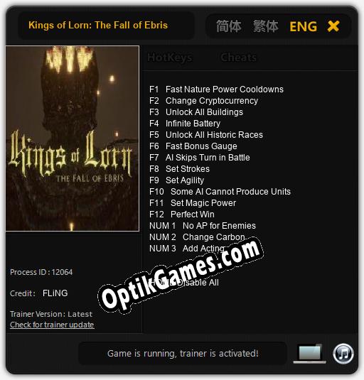 Kings of Lorn: The Fall of Ebris: Cheats, Trainer +15 [FLiNG]