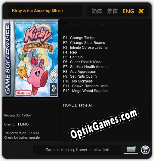 Trainer for Kirby & the Amazing Mirror [v1.0.8]