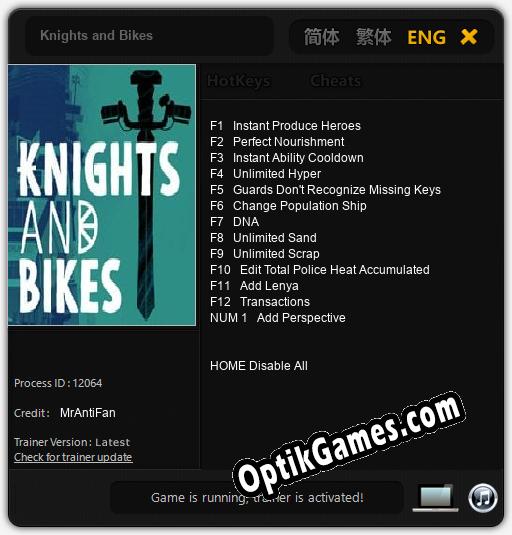 Knights and Bikes: Cheats, Trainer +13 [MrAntiFan]