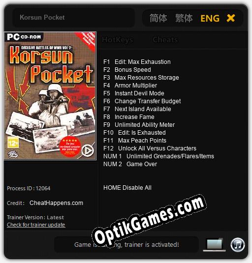 Korsun Pocket: Cheats, Trainer +14 [CheatHappens.com]