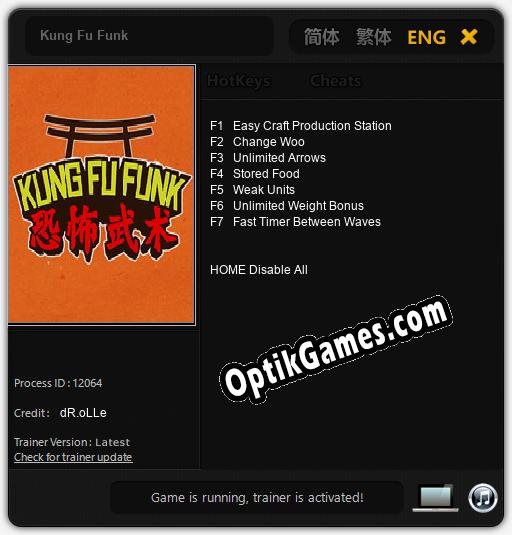 Kung Fu Funk: Trainer +7 [v1.5]