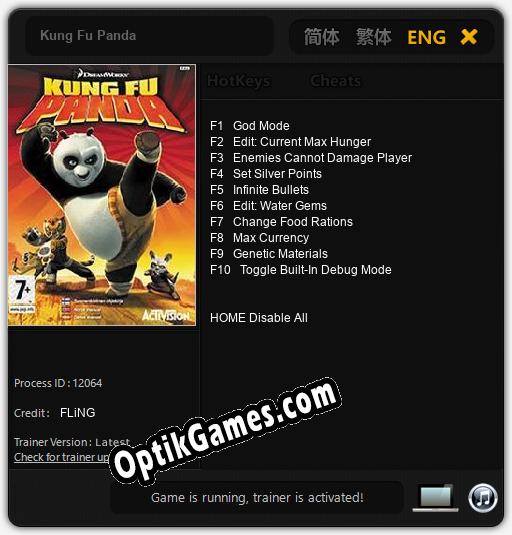 Kung Fu Panda: Cheats, Trainer +10 [FLiNG]