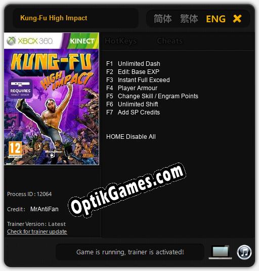 Trainer for Kung-Fu High Impact [v1.0.8]
