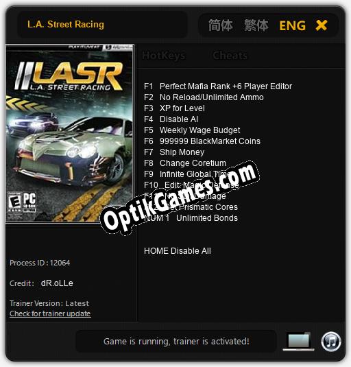 L.A. Street Racing: Cheats, Trainer +13 [dR.oLLe]