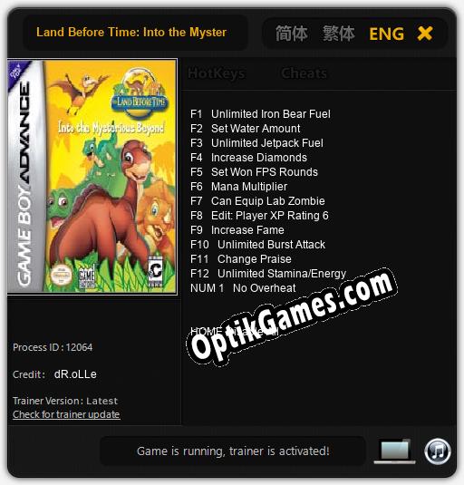 Land Before Time: Into the Mysterious Beyond: Trainer +13 [v1.1]