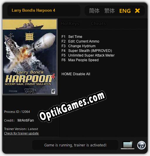 Larry Bonds Harpoon 4: TRAINER AND CHEATS (V1.0.7)