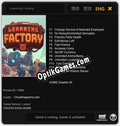 Learning Factory: Cheats, Trainer +12 [CheatHappens.com]
