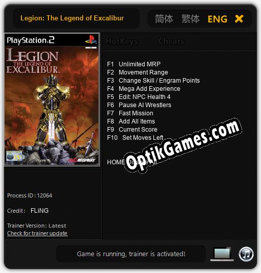 Legion: The Legend of Excalibur: TRAINER AND CHEATS (V1.0.89)