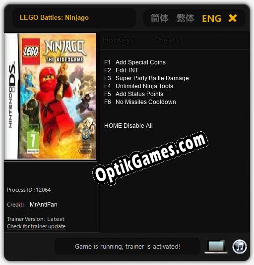 Trainer for LEGO Battles: Ninjago [v1.0.5]