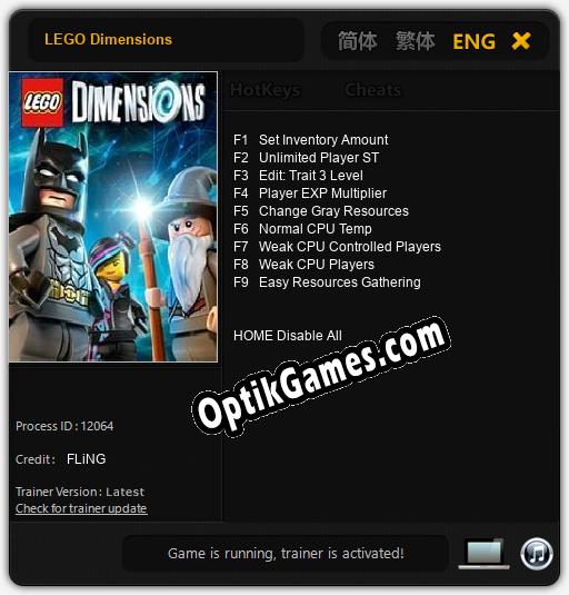 LEGO Dimensions: TRAINER AND CHEATS (V1.0.54)