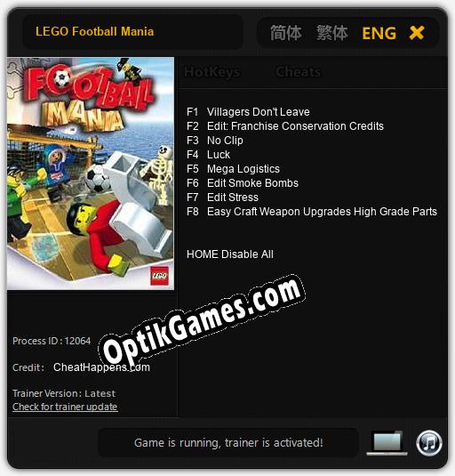 LEGO Football Mania: Cheats, Trainer +8 [CheatHappens.com]
