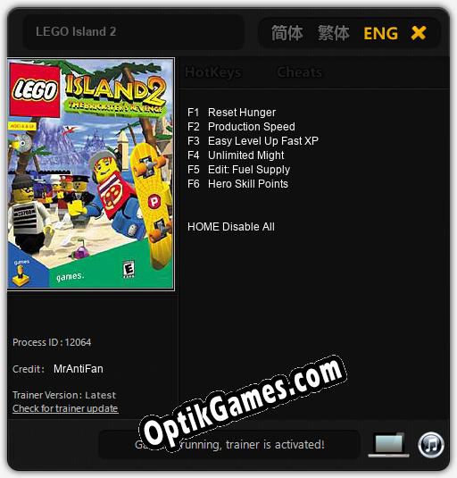 LEGO Island 2: TRAINER AND CHEATS (V1.0.54)