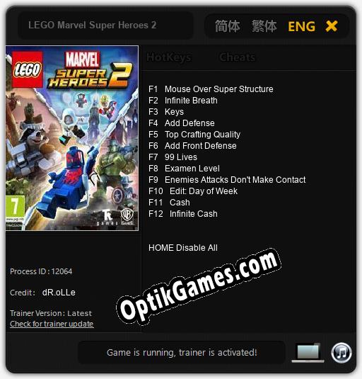 Trainer for LEGO Marvel Super Heroes 2 [v1.0.3]