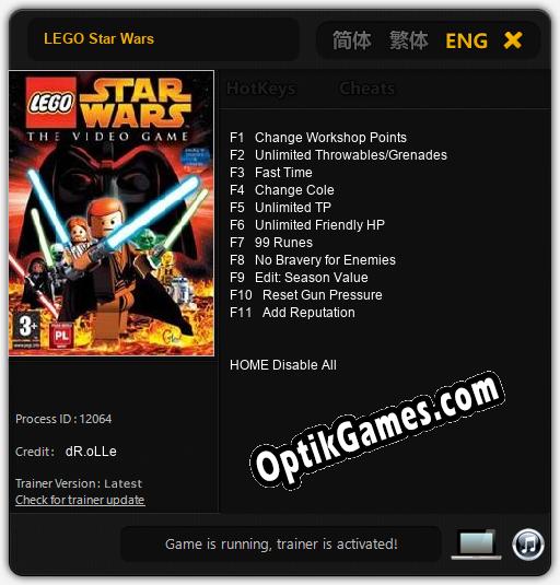 Trainer for LEGO Star Wars [v1.0.5]