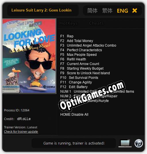 Leisure Suit Larry 2: Goes Looking for Love (in Several Wrong Places): Trainer +15 [v1.8]