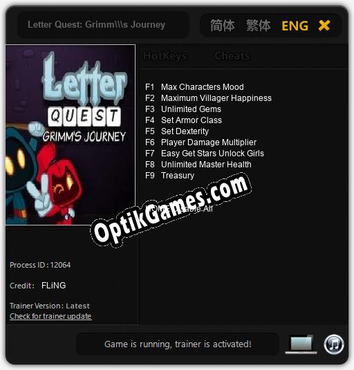 Trainer for Letter Quest: Grimms Journey [v1.0.7]