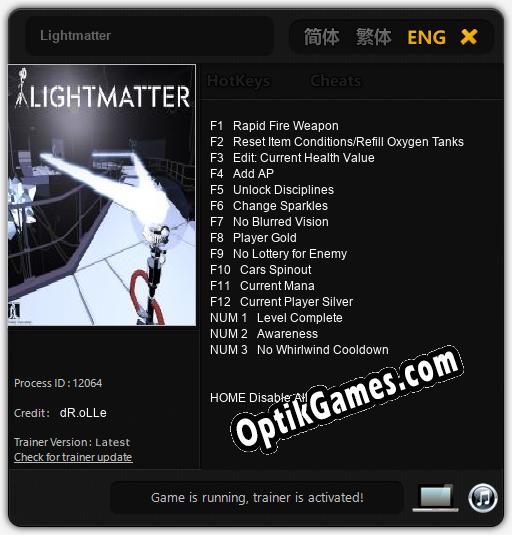 Lightmatter: TRAINER AND CHEATS (V1.0.53)