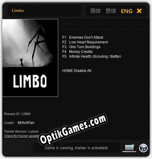 Limbo: TRAINER AND CHEATS (V1.0.63)