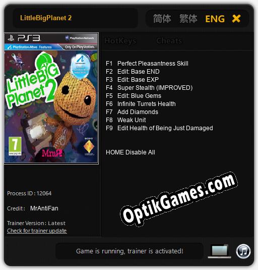 LittleBigPlanet 2: Trainer +9 [v1.2]