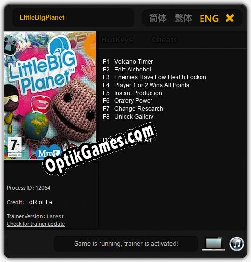 LittleBigPlanet: Cheats, Trainer +8 [dR.oLLe]