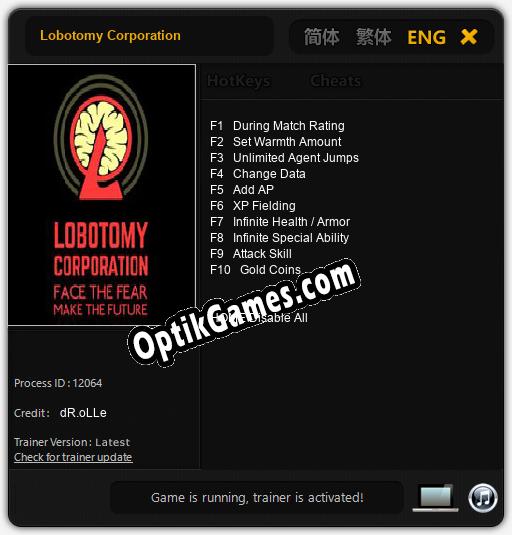 Lobotomy Corporation: Cheats, Trainer +10 [dR.oLLe]