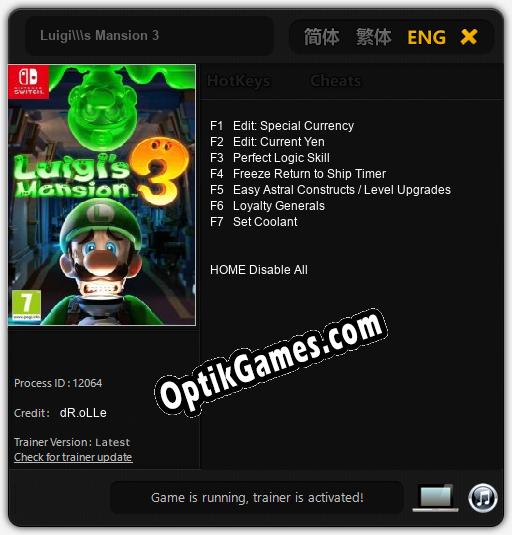 Luigis Mansion 3: TRAINER AND CHEATS (V1.0.18)