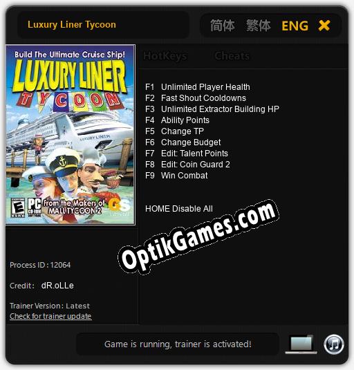 Luxury Liner Tycoon: Trainer +9 [v1.6]