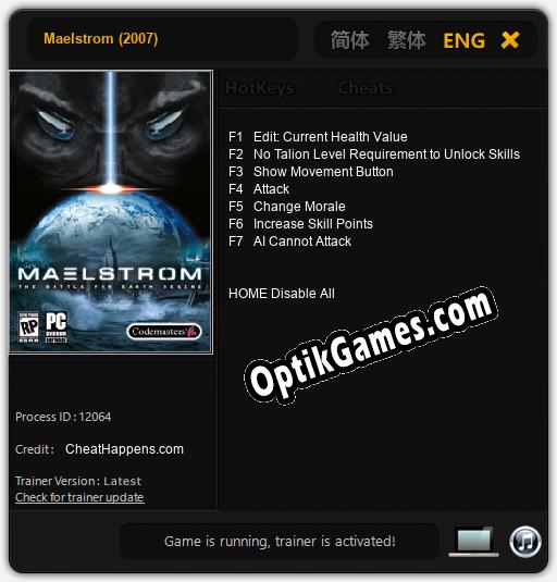 Maelstrom (2007): TRAINER AND CHEATS (V1.0.57)
