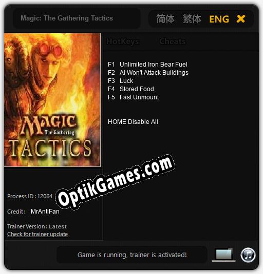 Magic: The Gathering Tactics: TRAINER AND CHEATS (V1.0.29)